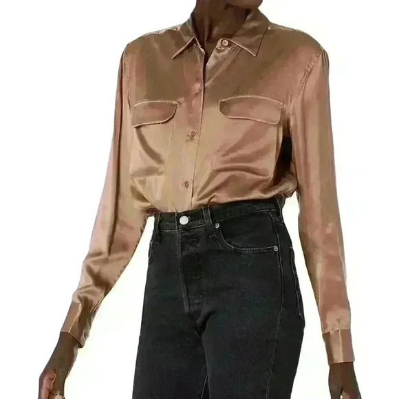 Equipment Women's Signature Long Sleeve Blouse Size Medium - Picture 2 of 11